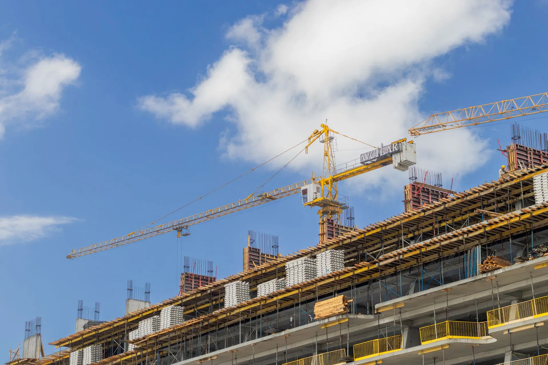Cranes at a large construction site