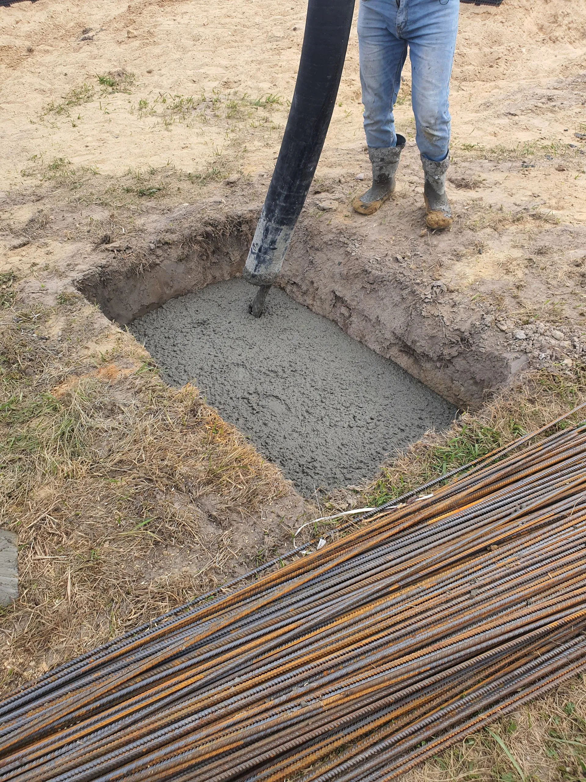 Foundation and reinforcement work on site