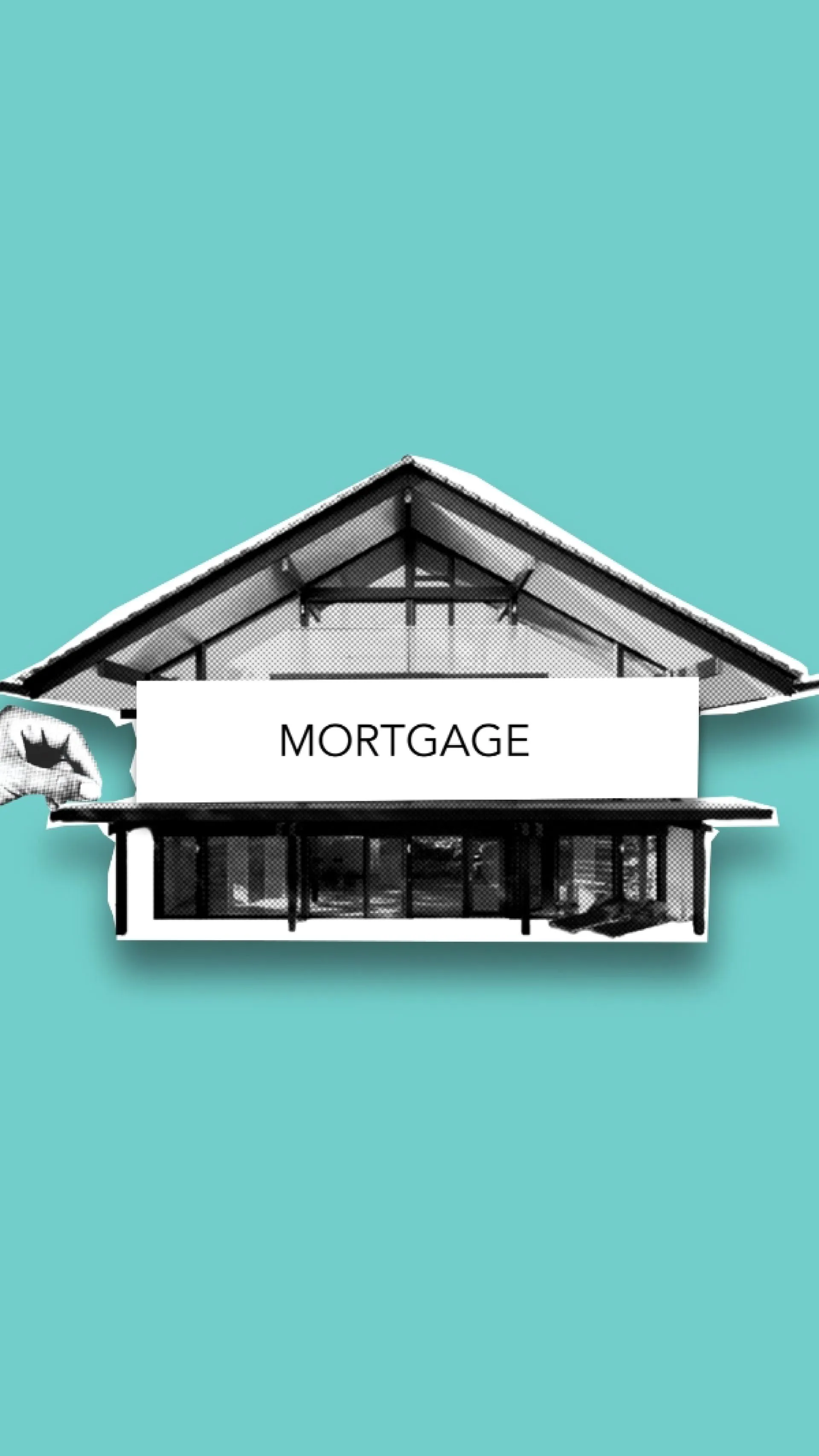 Paper house model on a mortgage concept background